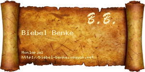 Biebel Benke névjegykártya